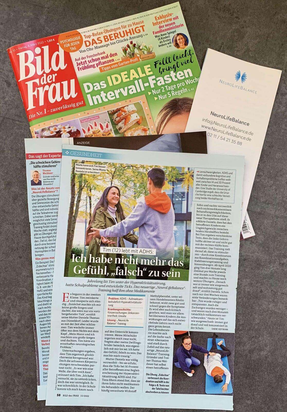 NeuroLifeBalance in der "Bild der Frau"